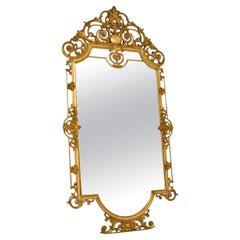 Large Antique French Brass Mirror
