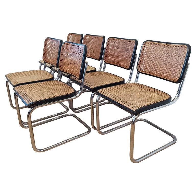 Set of 6 S32 Dining Chairs by Marcel Breuer for Thonet, 1970s at 1stDibs