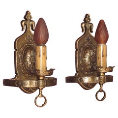 Restored Tudor Revival Sconces circa 1928 Pair