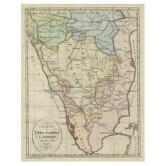 Original Map of Southern India with Kingdom Mysore, Ruled by Tipu Sultan, 1800