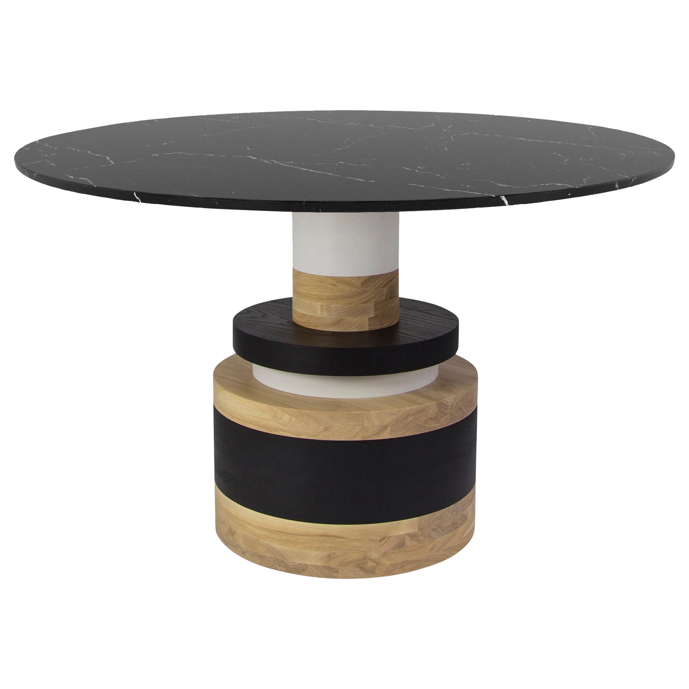 Table de salle à manger Sass de Souda, petit modèle, plateau en marbre noir