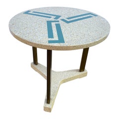 Terrazzo and Brass Side Table
