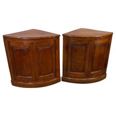 Antique Pair of Late 17th Century Oak Corner Cabinets