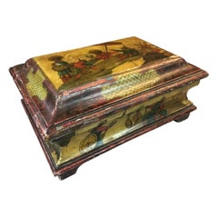 Antique Early 20th Century Venetian Painted Valuables Box