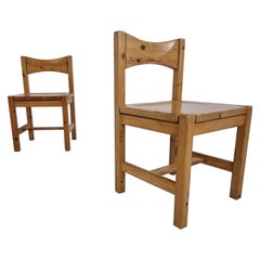 Pair of Mid Century Pine Wood Dining Chairs by Ilmari Tapiovaara, 1960s