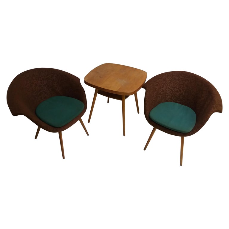 1960 Navratil Armchair and Coffee Table, Czechoslovakia For Sale at 1stDibs
