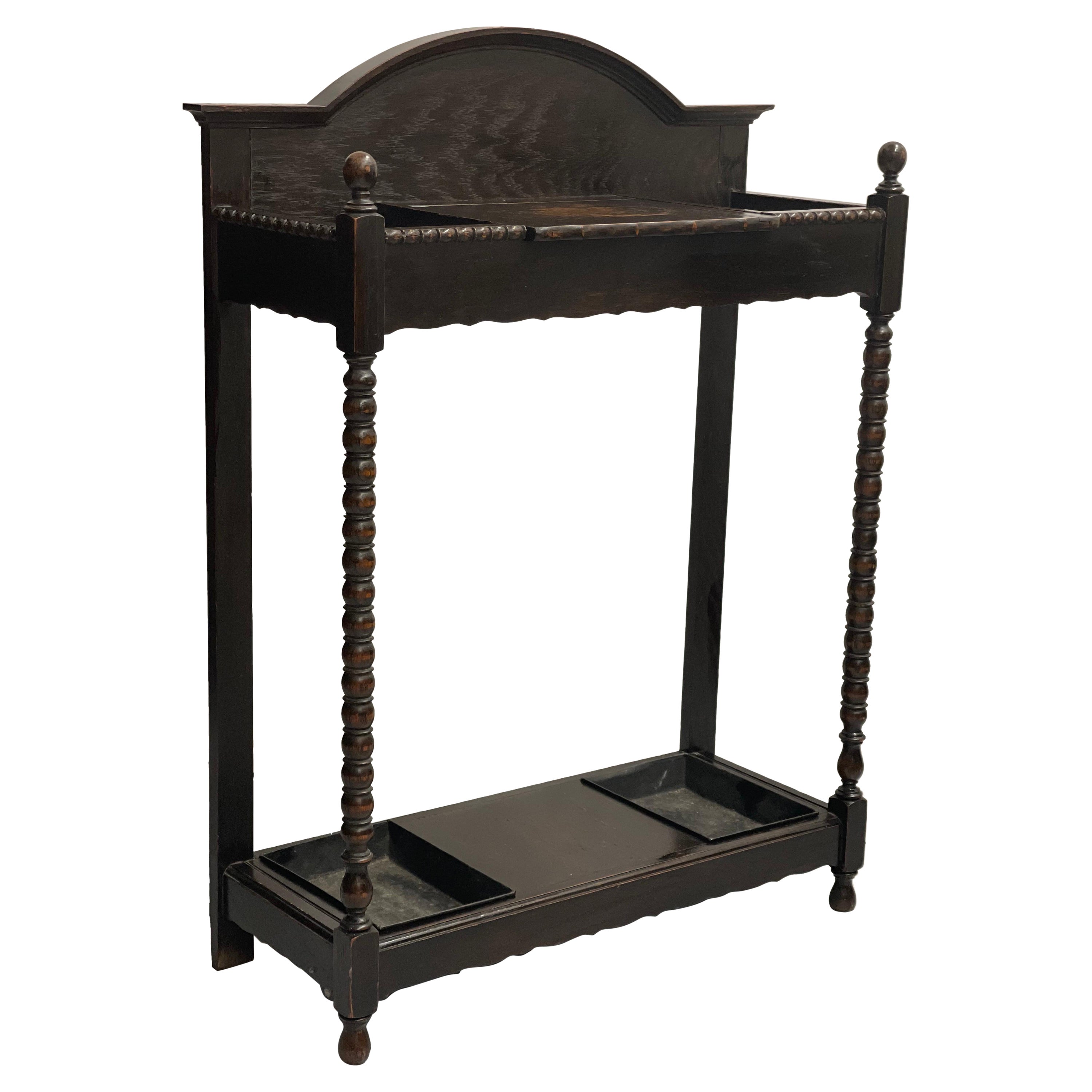 Antike englische edwardianische Eiche Stick & Umbrella Hall Stand im Angebot