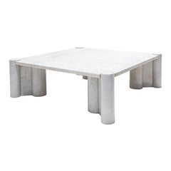 White Carrara Marble Jumbo Coffee Table by Gae Aulenti for Knoll Inc, 1960s