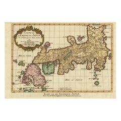 Nice Used Map of the Empire of Japan. Centered on the Bay of Osaka, ca.1752