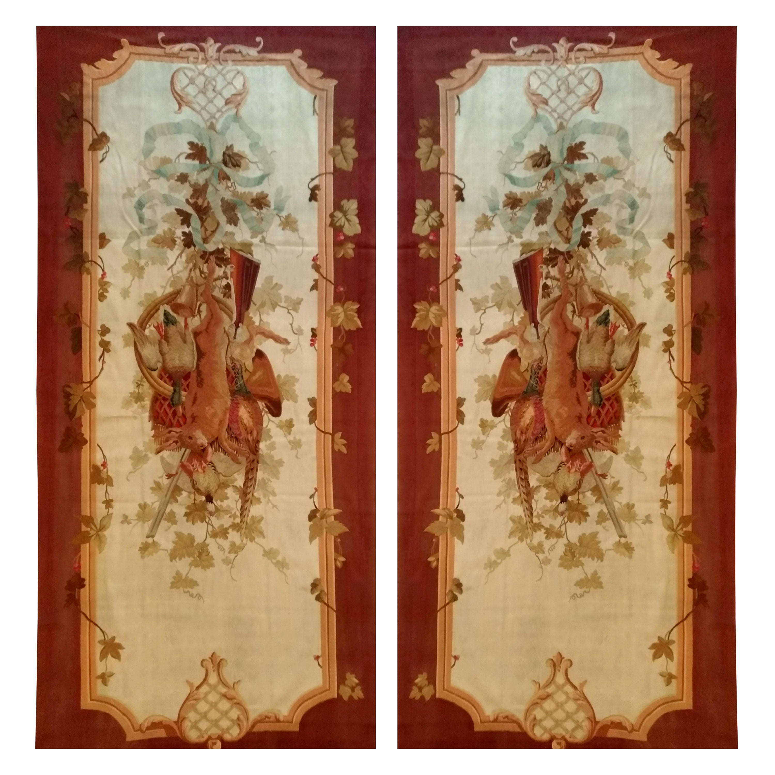 1081 -  Pair of Hand-Woven Aubusson Wall Doors, Mid-19th Century French For Sale