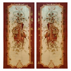 Antique 1081, Pair of Hand-Woven Aubusson Wall Doors, Mid-19th Century French