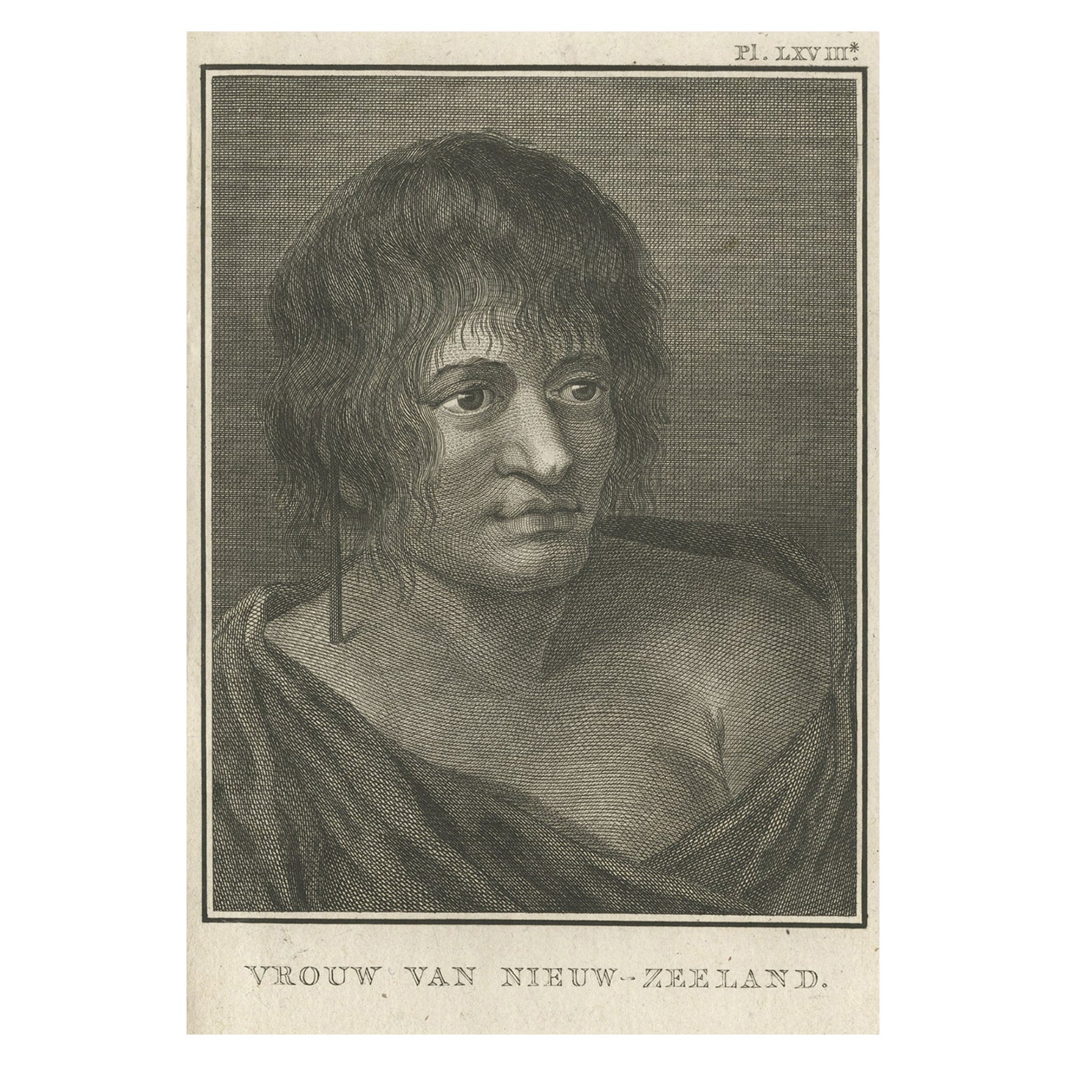 Antique Print of a Native Maori from New Zealand from Capt. Cooks Travels, 1803 For Sale
