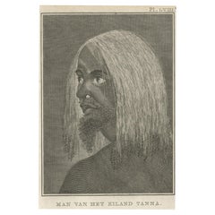 Antique Print of a Man of the Island of Tanna, New Hebrides, 1803