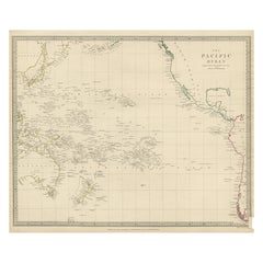 Antique Map of Australasia, New Zealand, Polynesia & the Pacific Ocean, 1840