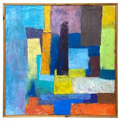 Linda Hopkins Modernist Abstract Painting in the Manner of Hans Hofmann
