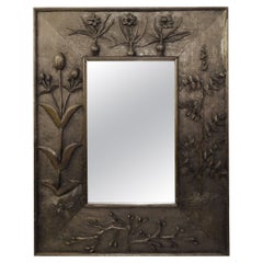 Mirror with Solid Wood Frame Carved in Plants Motifs