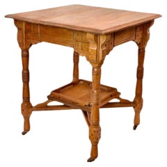 Victorian Era Solid Oak Occasional Side Table
