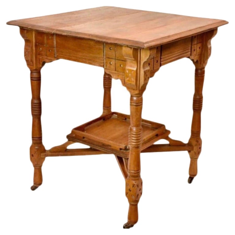 Victorian Era Solid Oak Occasional Side Table For Sale at 1stDibs