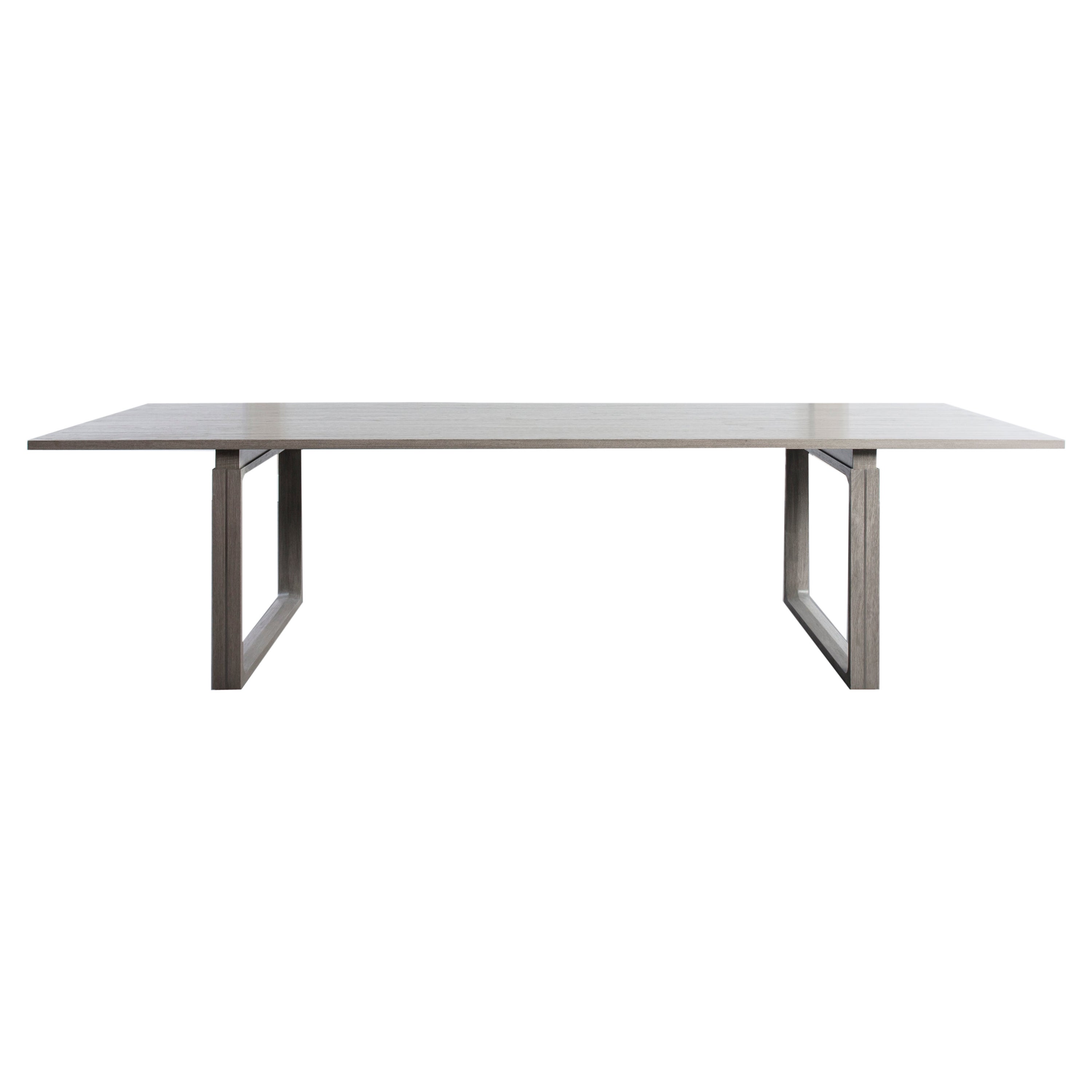 Modern Dove Grey Walnut Dining Table  For Sale