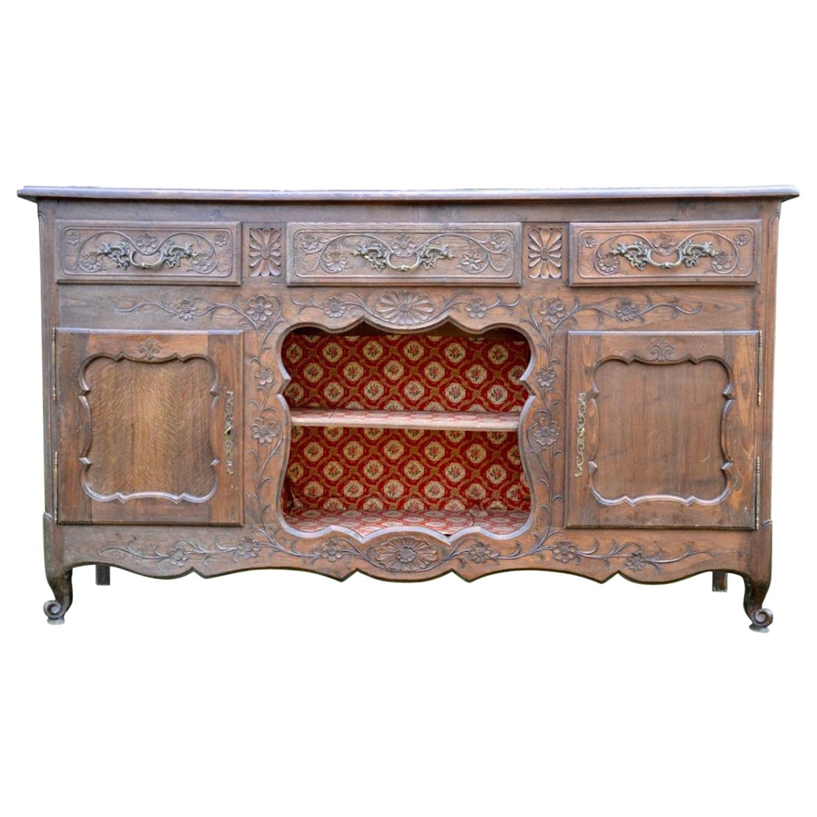 Provencal Oak Cabinet Style Louis XV, 19th Century For Sale