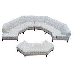 Magnificent 3 Piece Octagon Sofa Sectional Bench Mid-Century Modern