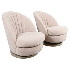 Retro Milo Baughman Shell Form Swivel Chairs for Thayer Coggin 