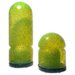 Pair of Large Vintage Vistosi Architectural Glass Lamps by Gae Aulenti