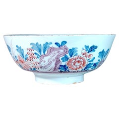 18th-Century English Polychrome Delftware Bowl, Bristol