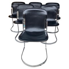 Set of Leather Chairs by Willy Rizzo