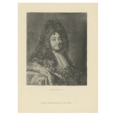 Original Antique Print of Louis XIV, or Louis the Great, The Sun King, 1890
