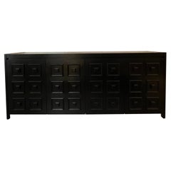 Large "De Coene" Brutalist Ebonized Oakwood Credenza