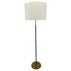 Kalmar Floor Lamp, Brass Height Adjustable Leather Stem Model 'Telescope'