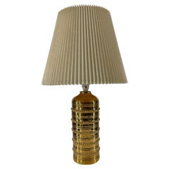 1 of 3 Bitossi Gold Glazed Ceramic Table Lamp by Miranda of Sweden, 1965