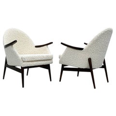 European Mid Century Lounge Chairs, a Pair, 1950's