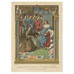 Chromolithographie ancienne d'origine de Louis XII, roi de France, vers 1890