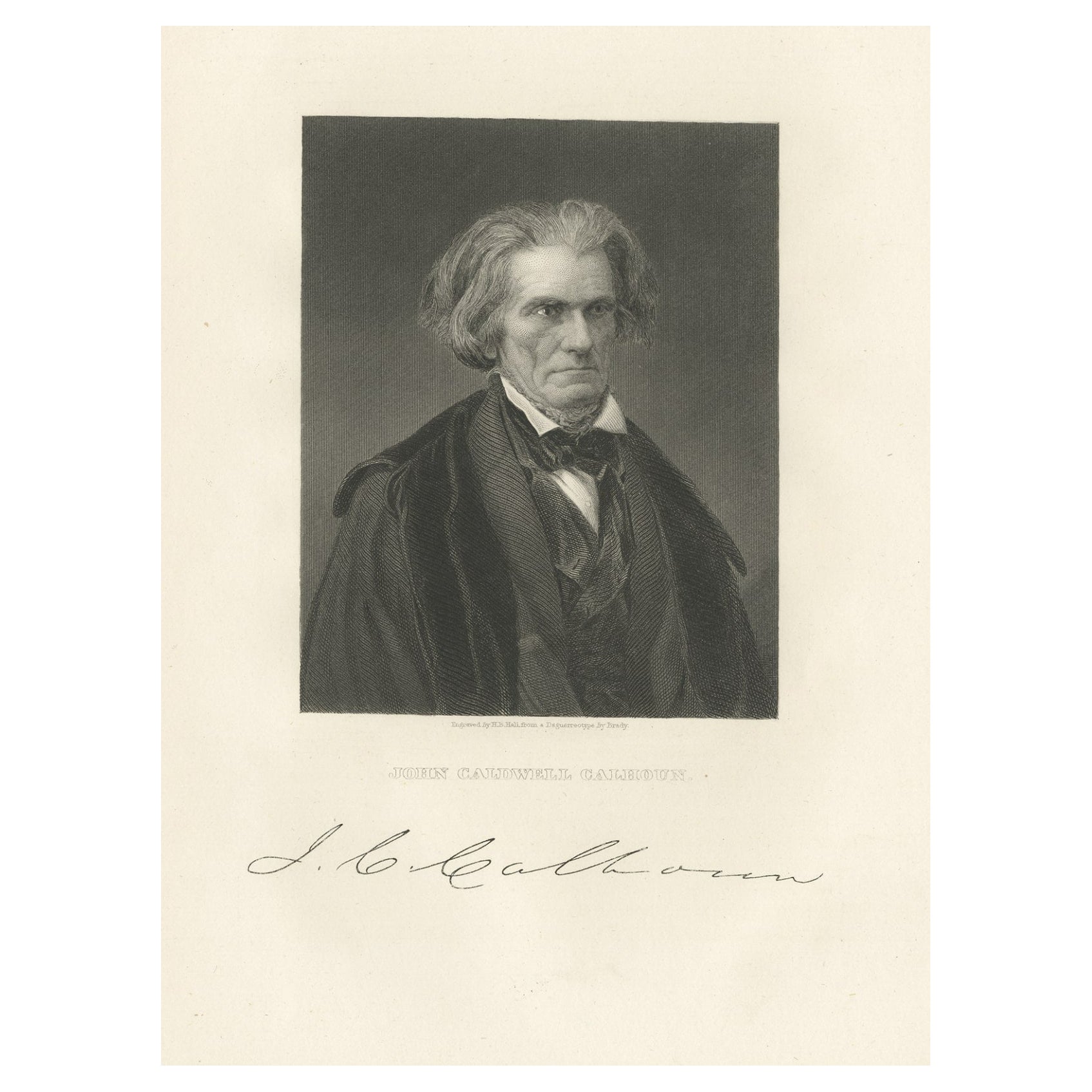 Old Portrait of John C. Calhoun, 7th Vice President of the United States, c.1865 For Sale