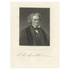 Antique Old Portrait of John C. Calhoun, 7th Vice President of the United States, c.1865