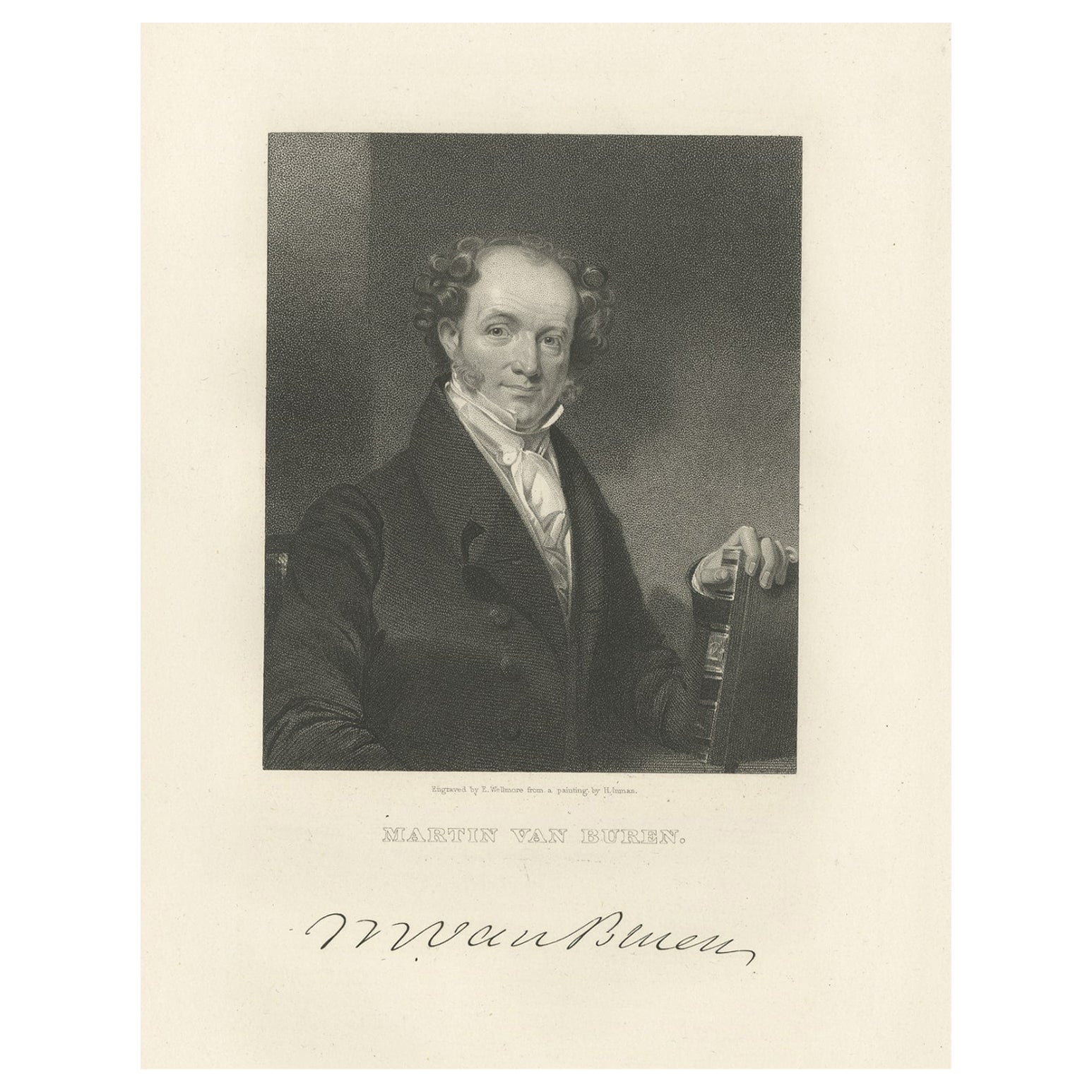 Old Print of the 8th President of the United States Martin van Buren, ca.1865 For Sale