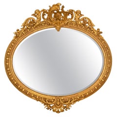 Miroir français du XIXe siècle en bois doré de style Louis XVI