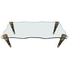 Francisco Hurtado Style Sculptural Hollywood Regency Glass Coffee Cocktail Table