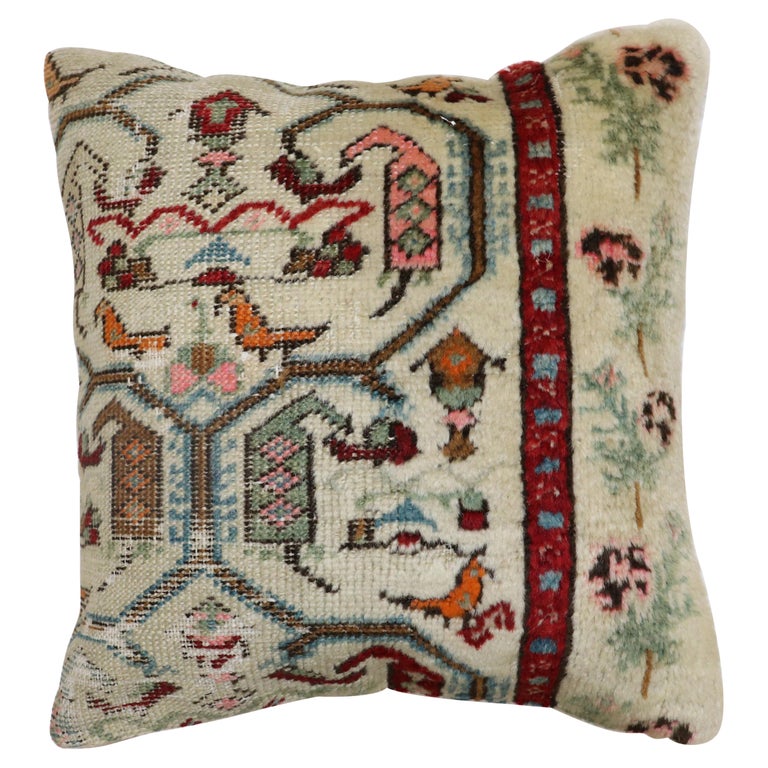Antique Turkish Ghiordes Rug Pillow For Sale