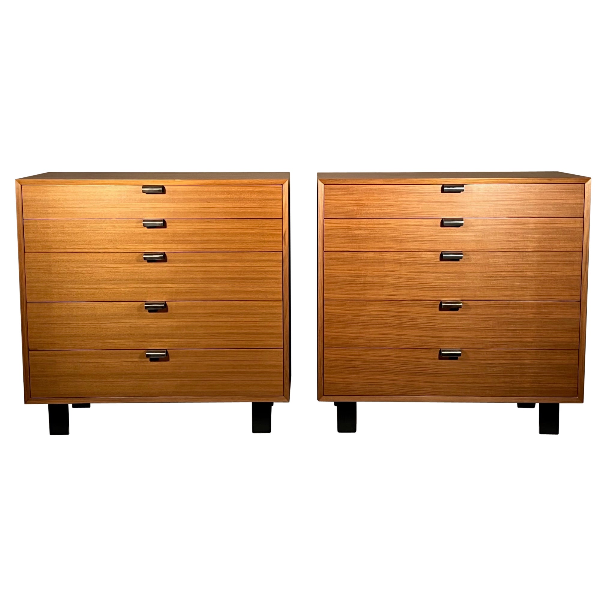 Pair of Walnut Dressers by George Nelson for Herman Miller ca' 1950's