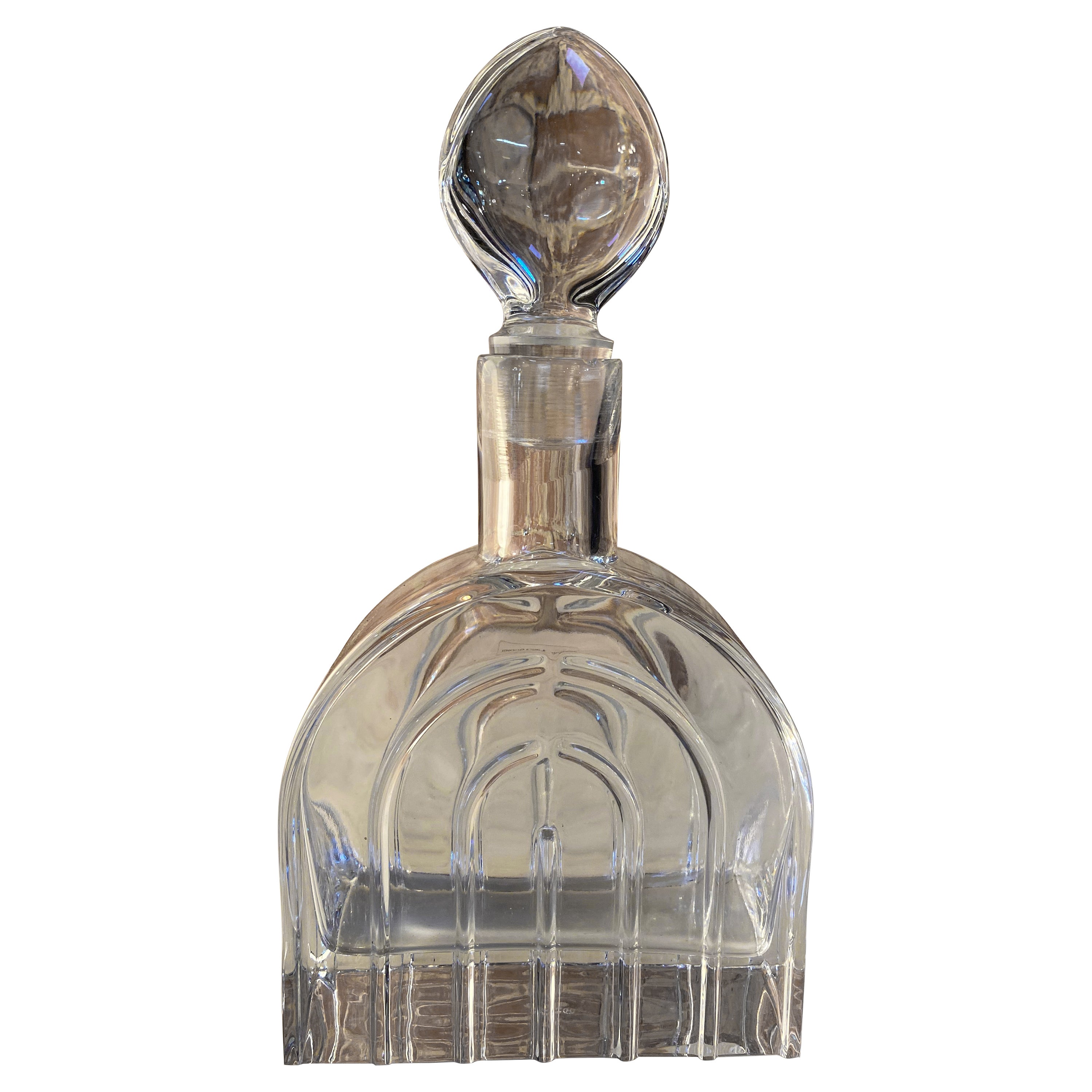 Decorative Italian Vintage Crystal Bottle, 1950s For Sale