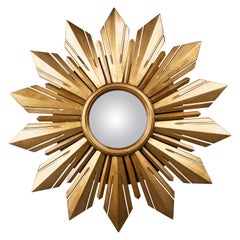 Mid Century French Giltwood Sunburst Mirror