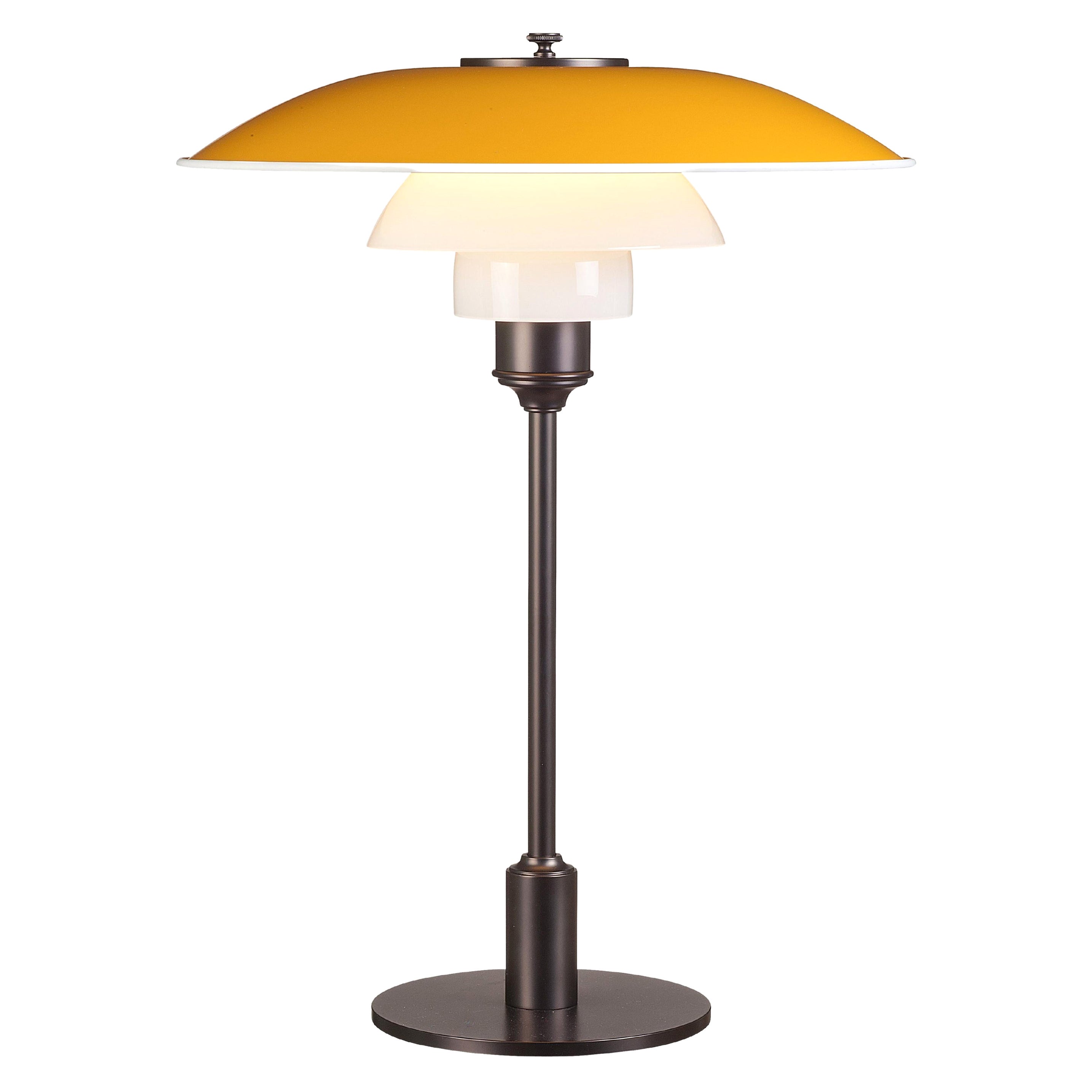 Poul Henningsen PH 3½-2½ Table Lamp for Louis Poulsen in Yellow For Sale