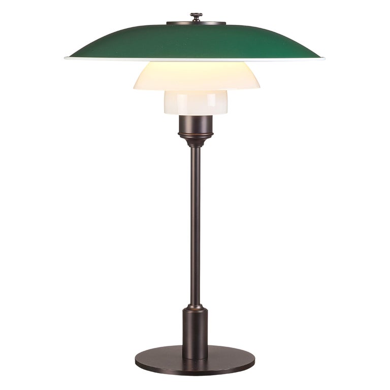 Pløje Ufrugtbar fjendtlighed Poul Henningsen PH 3½-2½ Table Lamp for Louis Poulsen in Green For Sale at  1stDibs