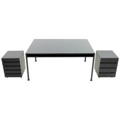 Large Partner Desk with a Pair of Containers by Dieter Rams, Vitsoe 1957