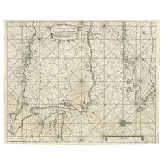 Seltene alte englische Seekarte eines Teils Indonesiens mit Java, Madura und Bali, 1711