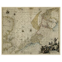 Antique Coastal Chart of the North Sea between England and the Netherlands, 1730