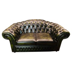 Original Chesterfield 2 Two-Seater Sofa Green by Centurion